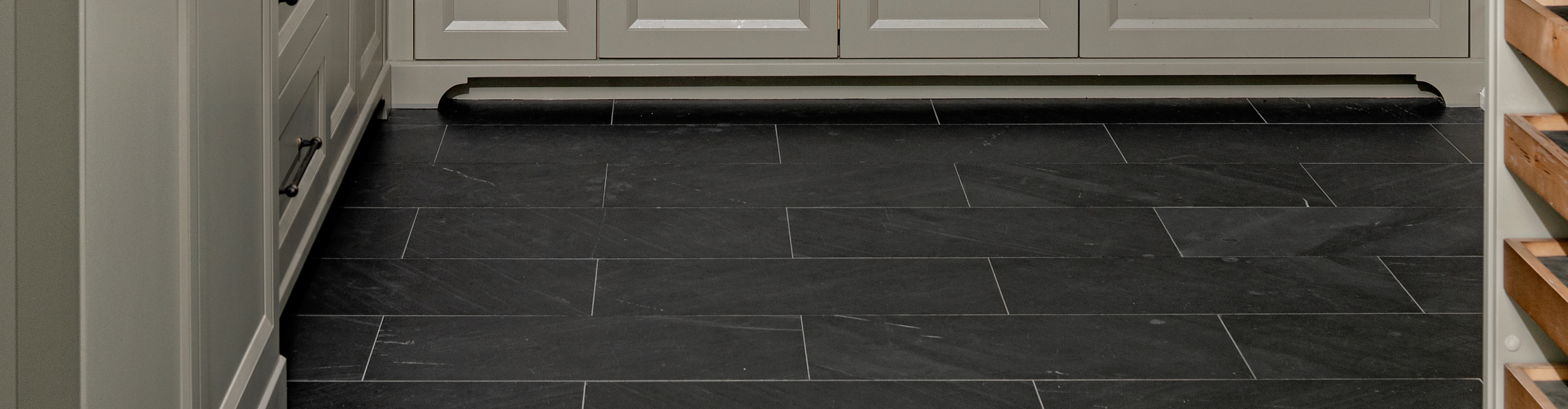 Green Tile Flooring in Mudroom