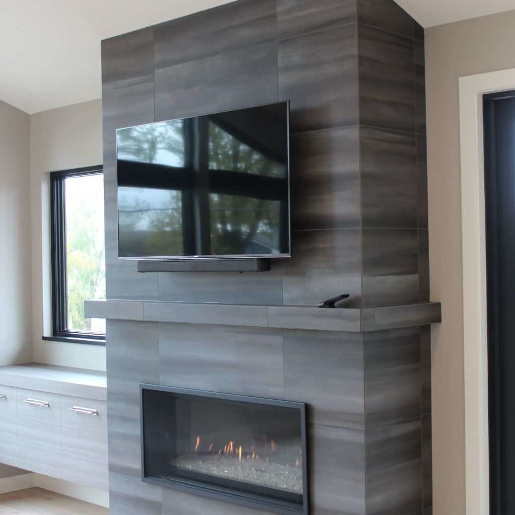 Custom tile fireplace